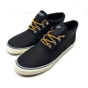 Sperry Mens Striper Storm Size 12 Black Leather Chukka Boots Lace Up Waterproof